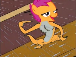 Size: 300x227 | Tagged: safe, derpibooru import, scootaloo, chickun, exploitable meme, gremlin, meme, the simpsons