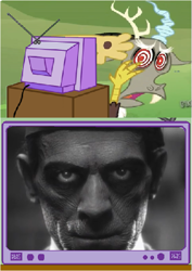 Size: 519x734 | Tagged: safe, derpibooru import, discord, boris karloff, exploitable meme, meme, obligatory pony, the mummy, tv meme