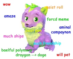 Size: 960x770 | Tagged: safe, artist:vapgames, derpibooru import, spike, dog, comic sans, doge, dungeons and dragons, meme, solo, spike the dog