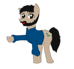 Size: 850x790 | Tagged: safe, artist:graypelt, derpibooru import, billy mays, ponified, solo