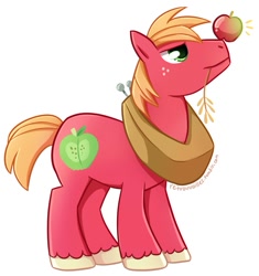 Size: 727x775 | Tagged: safe, artist:tsurime, derpibooru import, big macintosh, earth pony, pony, apple, male, solo, stallion