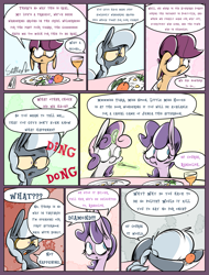 Size: 1235x1625 | Tagged: safe, artist:slitherpon, diamond tiara, scootaloo, silver spoon, sweetie belle, alternate universe, comic, moody mark crusaders