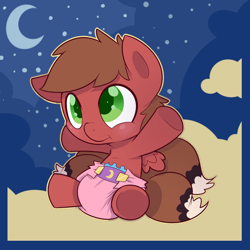 Size: 1000x1000 | Tagged: safe, artist:cuddlehooves, derpibooru import, oc, oc only, pony, baby, baby pony, diaper, poofy diaper, solo