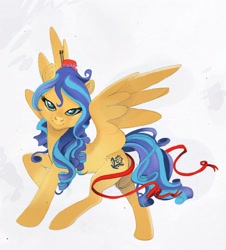 Size: 1986x2197 | Tagged: safe, artist:psychoon, derpibooru import, oc, oc only, pegasus, pony, bright lily, female, mare, ribbon, solo