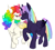 Size: 1050x935 | Tagged: dead source, safe, artist:toastiepony, derpibooru import, oc, oc only, oc:eventide crescent, oc:morningstar prism, alicorn, pony, alicorn oc, duo, female, mare, rainbow hair