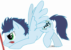 Size: 855x609 | Tagged: safe, artist:wonoz, derpibooru import, soarin', colt, solo, younger