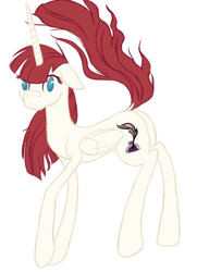 Size: 1000x1300 | Tagged: artist needed, safe, derpibooru import, oc, oc only, oc:fausticorn, lauren faust, plot, raised tail, solo