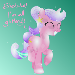 Size: 1000x1000 | Tagged: safe, artist:gammaespeon, derpibooru import, oc, oc only, oc:glitterdust, crystal pony, pony, solo