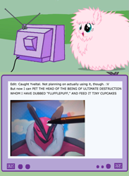 Size: 563x771 | Tagged: safe, derpibooru import, oc, oc:fluffle puff, exploitable meme, meme, nintendo, obligatory pony, pokémon, pokémon amie, pokémon x and y, stylus, tv meme, video game, yveltal