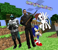 Size: 964x828 | Tagged: safe, artist:dbuilder, derpibooru import, oc, oc only, human, 3d, combine, crossover, gmod, minecraft, request, sonic the hedgehog, sonic the hedgehog (series)