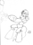 Size: 586x800 | Tagged: safe, artist:dj-black-n-white, derpibooru import, oc, oc only, oc:pogo, satyr, balloon, clothes, confetti, cosplay, costume, crossover, megaman, megaman x, monochrome, offspring, parent:pinkie pie, party cannon, solo, streamers