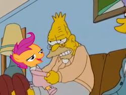 Size: 616x462 | Tagged: safe, derpibooru import, scootaloo, chickun, exploitable meme, meme, the simpsons