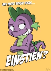 Size: 848x1190 | Tagged: safe, artist:nexivian, derpibooru import, spike, dragon, .mov, smirk, solo, that's spike