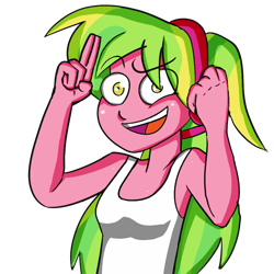 Size: 1000x1000 | Tagged: safe, artist:vanipan, lemon zest, equestria girls, friendship games, clothes, solo, tanktop