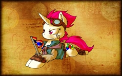 Size: 800x500 | Tagged: safe, artist:artybeat, derpibooru import, oc, oc only, oc:arty, national flag, solo, steampunk, thai, thailand