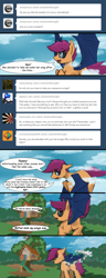 Size: 3000x7796 | Tagged: safe, artist:darkflame75, derpibooru import, scootaloo, bat pony, pony, ask, bat ponified, magic, race swap, scootabat, scootaloo can fly, student of the night, tumblr