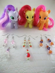 Size: 2748x3664 | Tagged: safe, derpibooru import, apple bloom, scootaloo, sweetie belle, brushable, cutie mark crusaders, earring, jewelry, toy