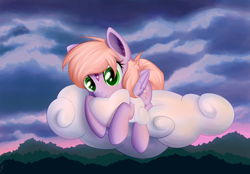 Size: 1600x1113 | Tagged: safe, artist:xn-d, derpibooru import, oc, oc only, cloud, cloudy, crystal heart, solo