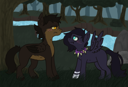 Size: 730x500 | Tagged: safe, artist:ask-female-scourge, derpibooru import, blank flank, ponified, scourge, tigerstar, warrior cats