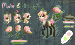 Size: 3048x1836 | Tagged: safe, artist:weird--fish, derpibooru import, oc, oc only, oc:dango, oc:mochi, monster pony, original species, piranha plant pony, plant pony, augmented tail, reference sheet