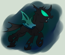 Size: 2158x1817 | Tagged: safe, artist:pinkamenaspy, derpibooru import, changeling, drone, fangs, horn, solo, wings