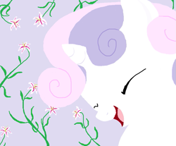 Size: 763x631 | Tagged: safe, artist:a6p, derpibooru import, sweetie belle, flower, ms paint, smiling, solo