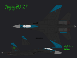 Size: 900x677 | Tagged: safe, artist:lonewolf3878, derpibooru import, changeling, air force, aircraft, barely pony related, sukhoi su-27 flanker