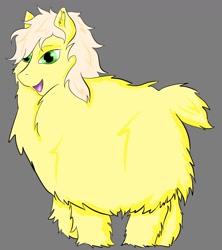 Size: 1297x1460 | Tagged: safe, artist:melinda chovexani, derpibooru import, earth pony, fluffy pony, pony, fluffybooru, happy, solo