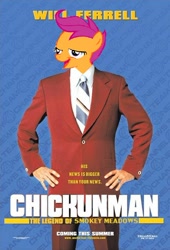 Size: 512x755 | Tagged: safe, derpibooru import, scootaloo, anchorman, chickun, exploitable meme, meme