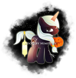 Size: 600x618 | Tagged: safe, artist:mimipony, derpibooru import, oc, oc only, pony, unicorn, halloween, holiday, jack-o-lantern, pumpkin, solo