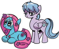 Size: 2079x1722 | Tagged: safe, artist:andypriceart, artist:k-anon, derpibooru import, idw, may flowers, oc, oc:sleepy skies, background pony, flower, freckles, hippie, lidded eyes, simple background, svg, transparent background, vector