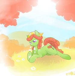 Size: 2000x2011 | Tagged: safe, artist:b-epon, tree hugger, earth pony, pony, female, floral head wreath, flower, mare, solo