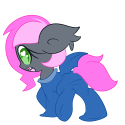 Size: 1000x1000 | Tagged: safe, artist:starlightlore, derpibooru import, oc, oc only, oc:heartbeat, bat pony, pony, clothes, footed sleeper, heart eyes, pajamas, simple background, solo, transparent background, wingding eyes