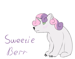 Size: 630x500 | Tagged: safe, derpibooru import, sweetie belle, ask appre broom, bear puns, bearly pony related, solo, species swap, tumblr