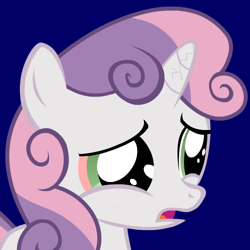 Size: 500x500 | Tagged: safe, derpibooru import, sweetie belle, pony, unicorn, female, filly, solo, sufferingsweetiebelle