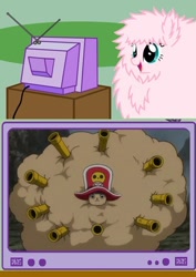 Size: 358x507 | Tagged: safe, derpibooru import, oc, oc only, oc:fluffle puff, exploitable meme, gun, meme, obligatory pony, one piece, one piece film z, tony tony chopper, tv meme