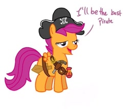 Size: 641x545 | Tagged: safe, derpibooru import, scootaloo, chickun, exploitable meme, forced meme, hat, meme, solo