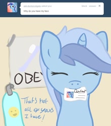 Size: 720x820 | Tagged: safe, artist:captainbritish, derpibooru import, minuette, colgate answers, solo, tumblr