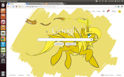 Size: 1280x800 | Tagged: safe, derpibooru import, oc, oc only, oc:ticket, alicorn, pony, alicorn oc, google, google chrome, linux, solo, ubuntu