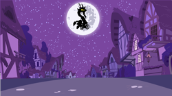 Size: 1280x719 | Tagged: safe, artist:slippytheweasel, derpibooru import, discord, screwball, backlighting, bicycle, crossover, e.t., famous movie scene, flying, moon, movie scene, parody, silhouette