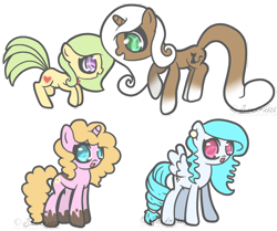 Size: 1316x1102 | Tagged: safe, artist:sandra626, derpibooru import, oc, oc only, oc:coco heart, earth pony, pegasus, pony, unicorn, commission, kateline, katherine, twinkle