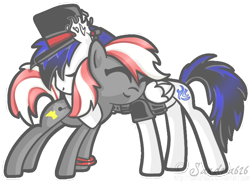 Size: 742x543 | Tagged: safe, artist:sandra626, derpibooru import, oc, oc only, earth pony, pegasus, pony, commission, hat, heaven beat, hydroblaze, top hat