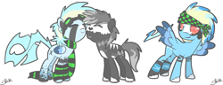 Size: 1418x543 | Tagged: safe, artist:sandra626, derpibooru import, oc, oc only, earth pony, pegasus, pony, commission, jib, voltage-x, voltaire