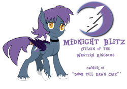 Size: 1024x717 | Tagged: safe, artist:doom-tanker, derpibooru import, oc, oc only, oc:midnight blitz, bat pony, pony, solo