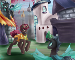 Size: 2500x2000 | Tagged: safe, artist:krololo, derpibooru import, oc, oc only, changeling, pony, unicorn, canterlot