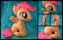 Size: 1024x645 | Tagged: safe, artist:navkaze, derpibooru import, scootaloo, custom, irl, photo, plushie, sitting, solo