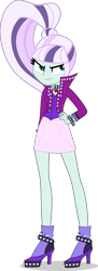 Size: 2000x5488 | Tagged: safe, artist:xebck, coloratura, equestria girls, the mane attraction, absurd resolution, alternate universe, boots, clothes, countess coloratura, equestria girls-ified, gem, hand on hip, high heels, jacket, necklace, pendant, ponytail, simple background, siren gem, skirt, solo, spikes, transparent background, vector