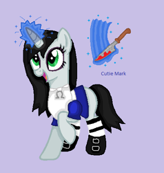 Size: 440x462 | Tagged: safe, artist:hysteriaalice09, derpibooru import, pony, unicorn, alice liddell, alice:madness returns, american mcgee's alice, blood, female, mare, ponified, solo