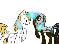 Size: 960x720 | Tagged: safe, derpibooru import, prince blueblood, oc, alicorn, pony, alicorn oc, magic, pie, telekinesis