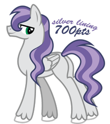 Size: 1024x1149 | Tagged: safe, artist:ivyhaze, derpibooru import, oc, oc only, oc:silver lining, pegasus, pony, adoptable, male, solo, stallion, unshorn fetlocks